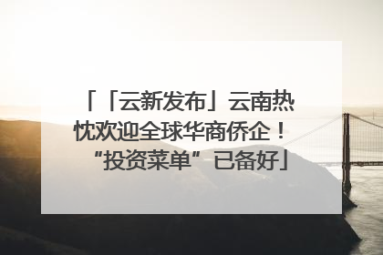 「云新发布」云南热忱欢迎全球华商侨企！“投资菜单”已备好