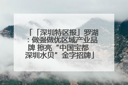 「深圳特区报」罗湖：做强做优区域产业品牌 擦亮“中国宝都 深圳水贝”金字招牌