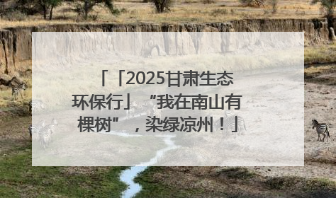 「2025甘肃生态环保行」“我在南山有棵树”，染绿凉州！