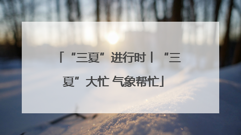 “三夏”进行时丨“三夏”大忙 气象帮忙