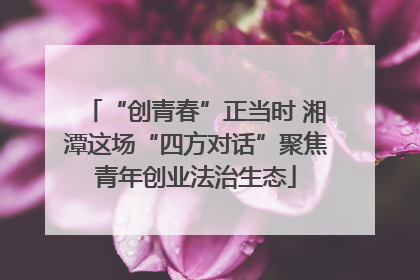 “创青春”正当时 湘潭这场“四方对话”聚焦青年创业法治生态