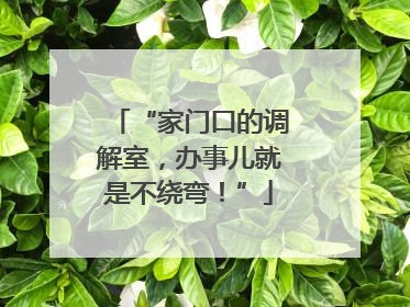 “家门口的调解室，办事儿就是不绕弯！”