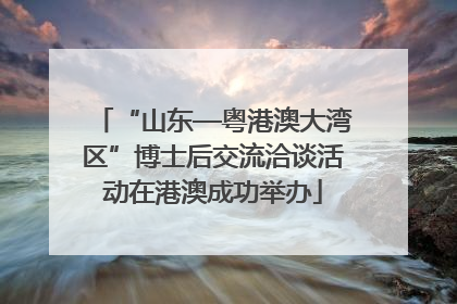 “山东—粤港澳大湾区”博士后交流洽谈活动在港澳成功举办