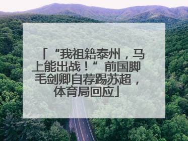 “我祖籍泰州，马上能出战！”前国脚毛剑卿自荐踢苏超，体育局回应
