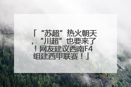 “苏超”热火朝天，“川超”也要来了！网友建议西南F4组建西甲联赛！