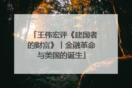 王伟宏评《建国者的财富》︱金融革命与美国的诞生