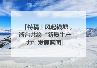 特稿丨风起钱塘，浙台共绘“新质生产力”发展蓝图