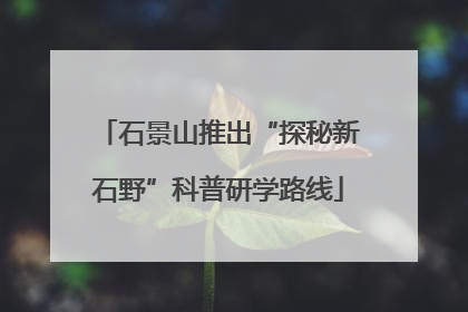 石景山推出“探秘新石野”科普研学路线