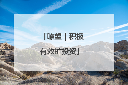 瞭望｜积极有效扩投资