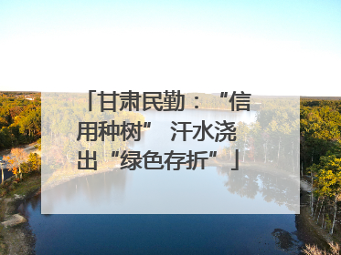 甘肃民勤：“信用种树” 汗水浇出“绿色存折”