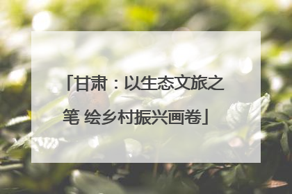 甘肃：以生态文旅之笔 绘乡村振兴画卷