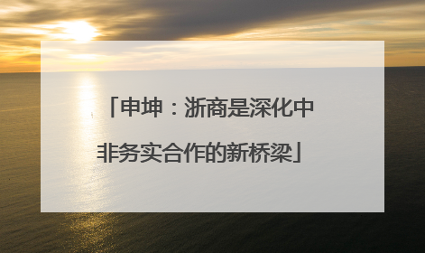 申坤：浙商是深化中非务实合作的新桥梁