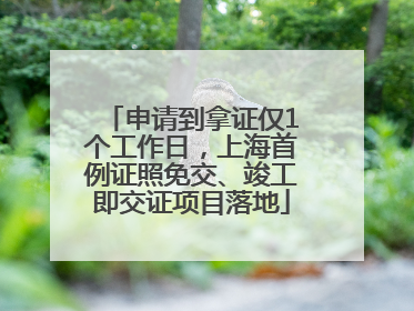 申请到拿证仅1个工作日，上海首例证照免交、竣工即交证项目落地