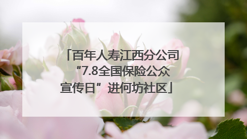 百年人寿江西分公司“7.8全国保险公众宣传日”进何坊社区