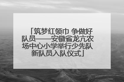 筑梦红领巾 争做好队员——安徽省龙亢农场中心小学举行少先队新队员入队仪式