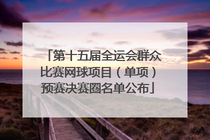第十五届全运会群众比赛网球项目（单项）预赛决赛圈名单公布