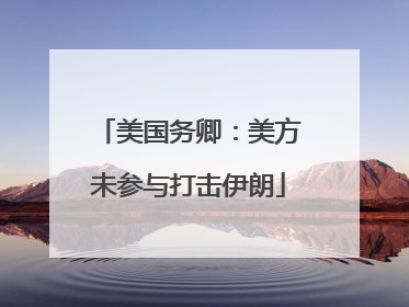 美国务卿：美方未参与打击伊朗
