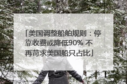 美国调整船舶规则：停靠收费或降低90% 不再苛求美国船只占比