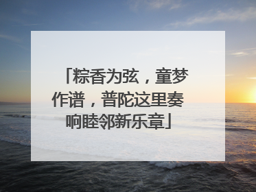 粽香为弦，童梦作谱，普陀这里奏响睦邻新乐章