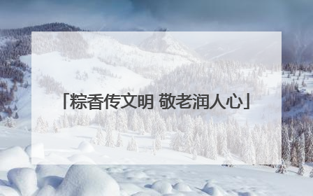 粽香传文明 敬老润人心
