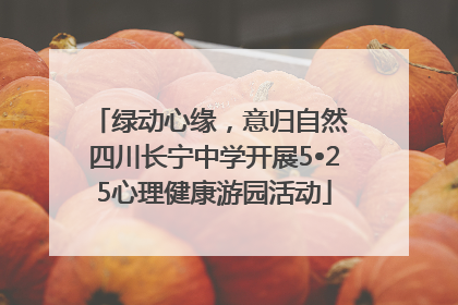 绿动心缘，意归自然 四川长宁中学开展5•25心理健康游园活动