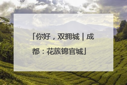 你好，双拥城｜成都：花簇锦官城
