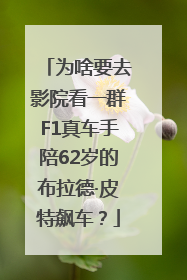 为啥要去影院看一群F1真车手陪62岁的布拉德·皮特飙车？