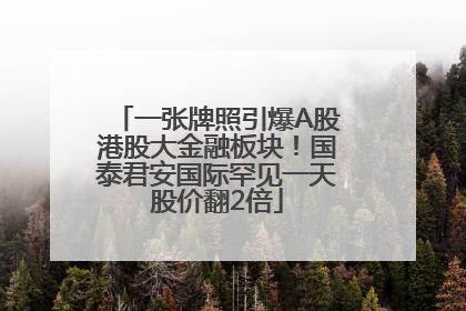 一张牌照引爆A股港股大金融板块！国泰君安国际罕见一天股价翻2倍