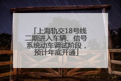 上海轨交18号线二期进入车辆、信号系统动车调试阶段，预计年底开通