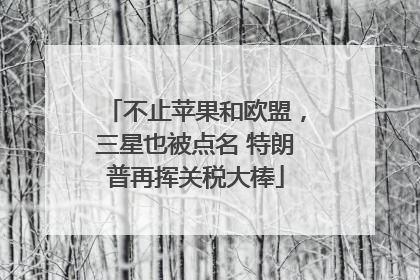 不止苹果和欧盟，三星也被点名 特朗普再挥关税大棒