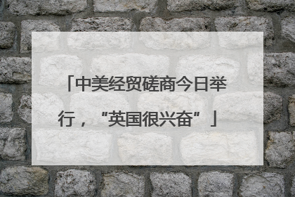 中美经贸磋商今日举行，“英国很兴奋”