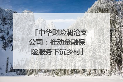 中华财险澜沧支公司：推动金融保险服务下沉乡村