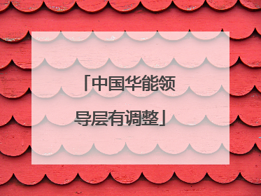 中国华能领导层有调整