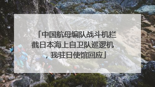 中国航母编队战斗机拦截日本海上自卫队巡逻机，我驻日使馆回应