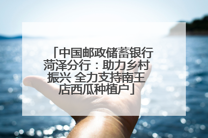 中国邮政储蓄银行菏泽分行：助力乡村振兴 全力支持南王店西瓜种植户