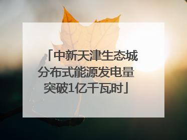 中新天津生态城分布式能源发电量突破1亿千瓦时