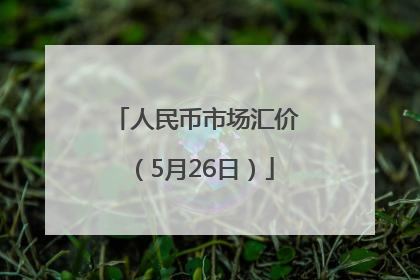 人民币市场汇价（5月26日）