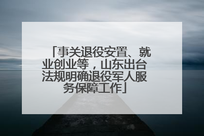 事关退役安置、就业创业等，山东出台法规明确退役军人服务保障工作