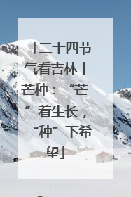 二十四节气看吉林丨芒种：“芒”着生长，“种”下希望
