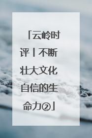 云岭时评丨不断壮大文化自信的生命力②