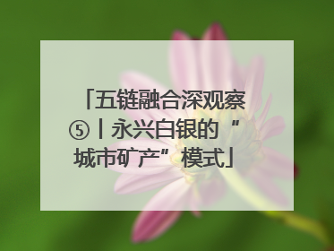 五链融合深观察⑤丨永兴白银的“城市矿产”模式