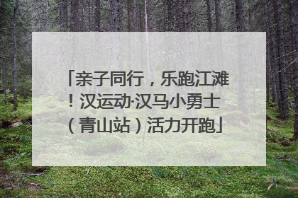 亲子同行，乐跑江滩！汉运动·汉马小勇士（青山站）活力开跑