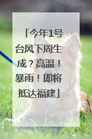 今年1号台风下周生成？高温！暴雨！即将抵达福建