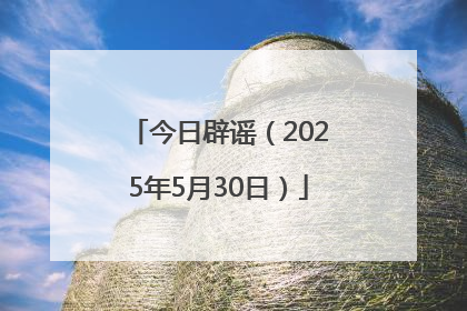 今日辟谣（2025年5月30日）