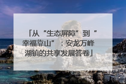 从“生态屏障”到“幸福靠山”：安龙万峰湖镇的共享发展答卷