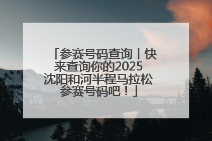 参赛号码查询丨快来查询你的2025沈阳和河半程马拉松参赛号码吧！