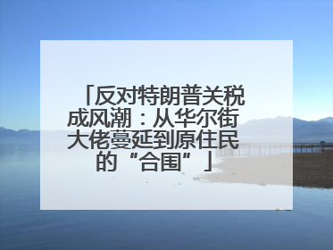 反对特朗普关税成风潮：从华尔街大佬蔓延到原住民的“合围”