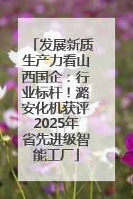 发展新质生产力看山西国企：行业标杆！潞安化机获评2025年省先进级智能工厂