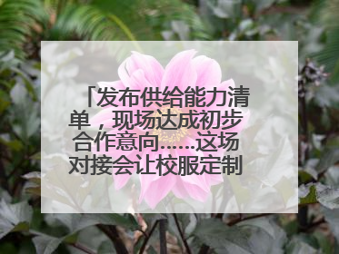 发布供给能力清单，现场达成初步合作意向……这场对接会让校服定制更放心
