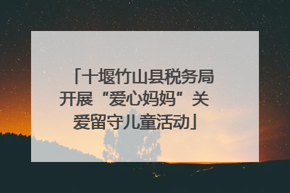 十堰竹山县税务局开展“爱心妈妈”关爱留守儿童活动